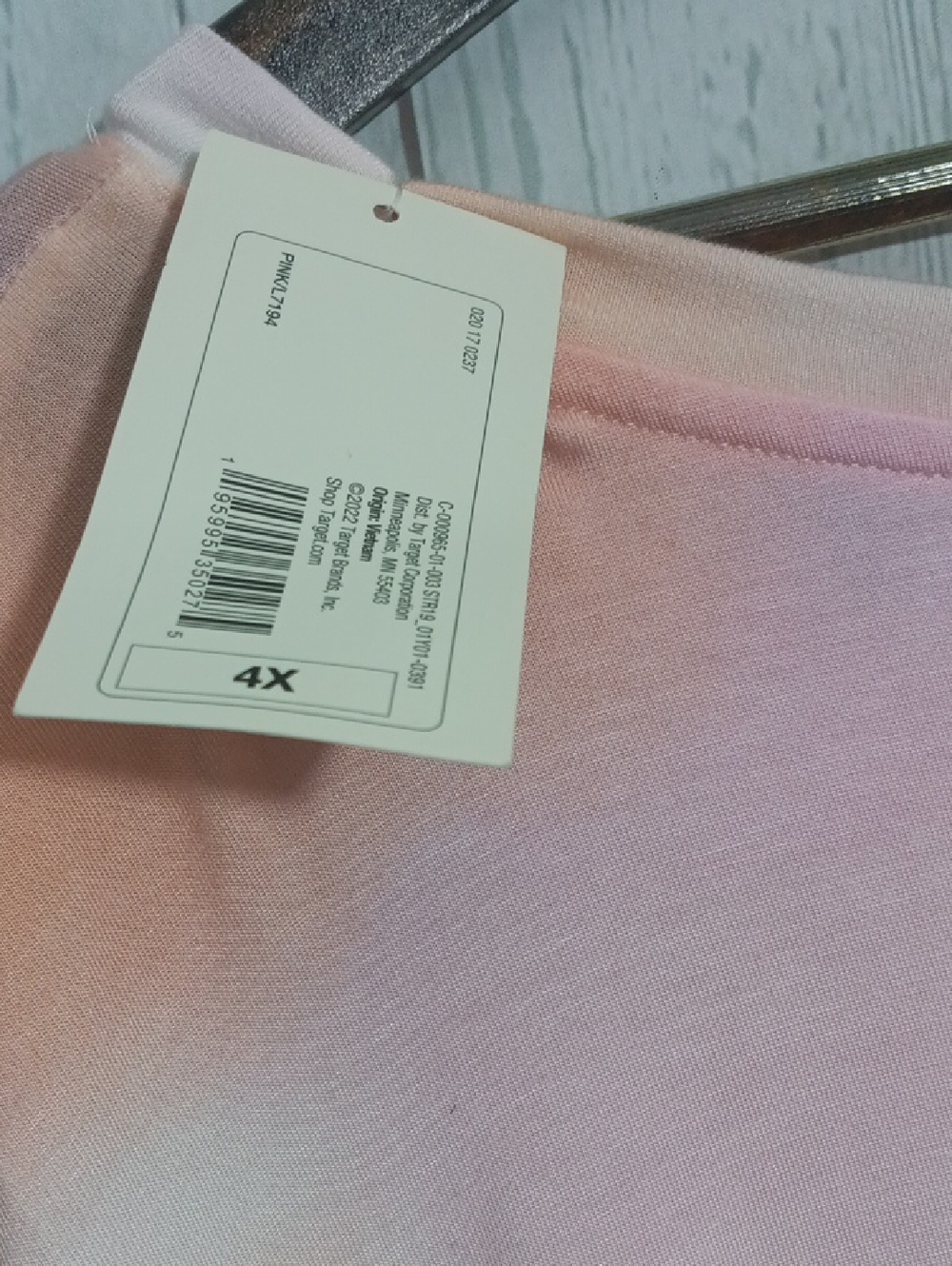 Stars Above Peach & Pink Gradient Tee nightgown NWT Sz 4X - Picture 5 of 6